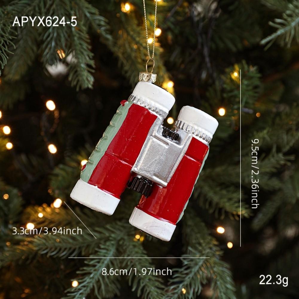 Red White Painted Christmas Ornaments Plastic DIY Christmas Tree Pendant Christmas Tree Hanging Ornaments