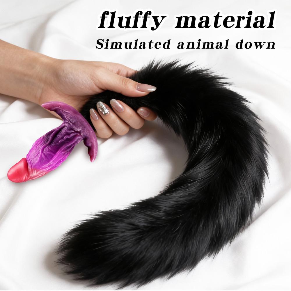 Realistischer weicher Schwanz Analplug SM Bondage Spielzeug Unregelmäßig geformter Hintertür Plug Erwachsenes Intimes Sexspielzeug