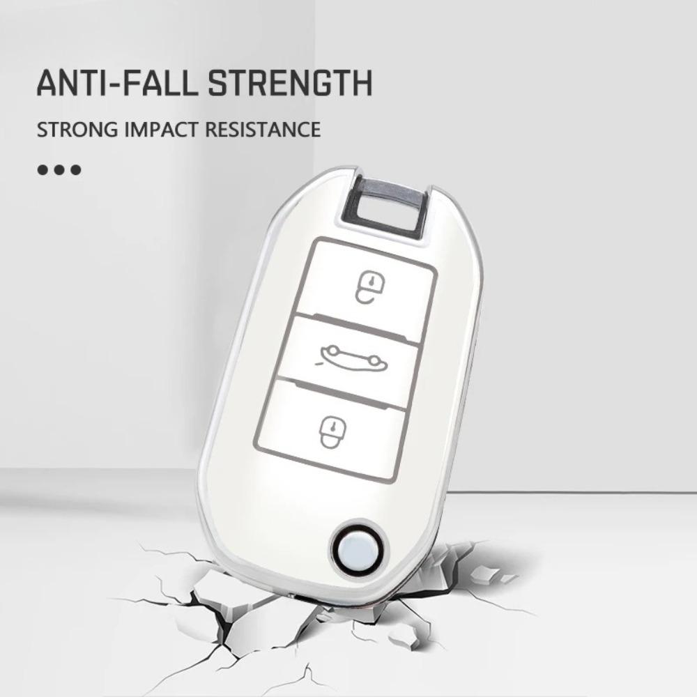 TPU Car Flip Key Case Cover Shell for Peugeot C6 508 C5 C3 208 308 408 508 2008 3008 for Citroen C4 CACTUS C4L Berlingo 2021