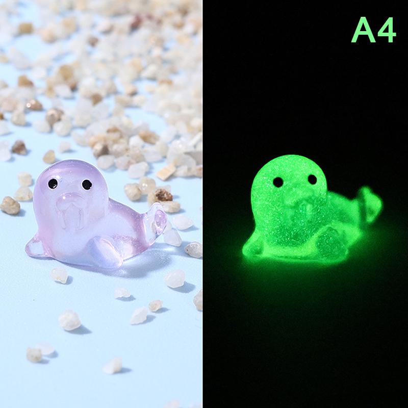 Luminous Seal Marine Animal Ornament Mini Glow Animal Pendant Micro Fish Tank Decoration Landscape Craft Desktop Decoration