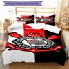 Sport Club Football Crest Printed Pattern Duvet Cover Set – Includes 1 Duvet Cover and 2 Matching Pillowcases Bedroom Decor Christmas Gifts