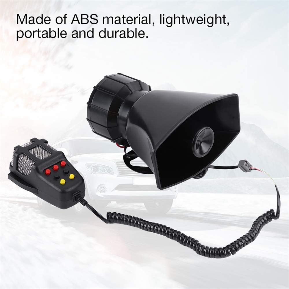 7-Sound Loud Car Warning Alarm Truck Alarm Loudspeaker 12V Siren Air Horn Megaphone Police Firemen Car Horn 110DB