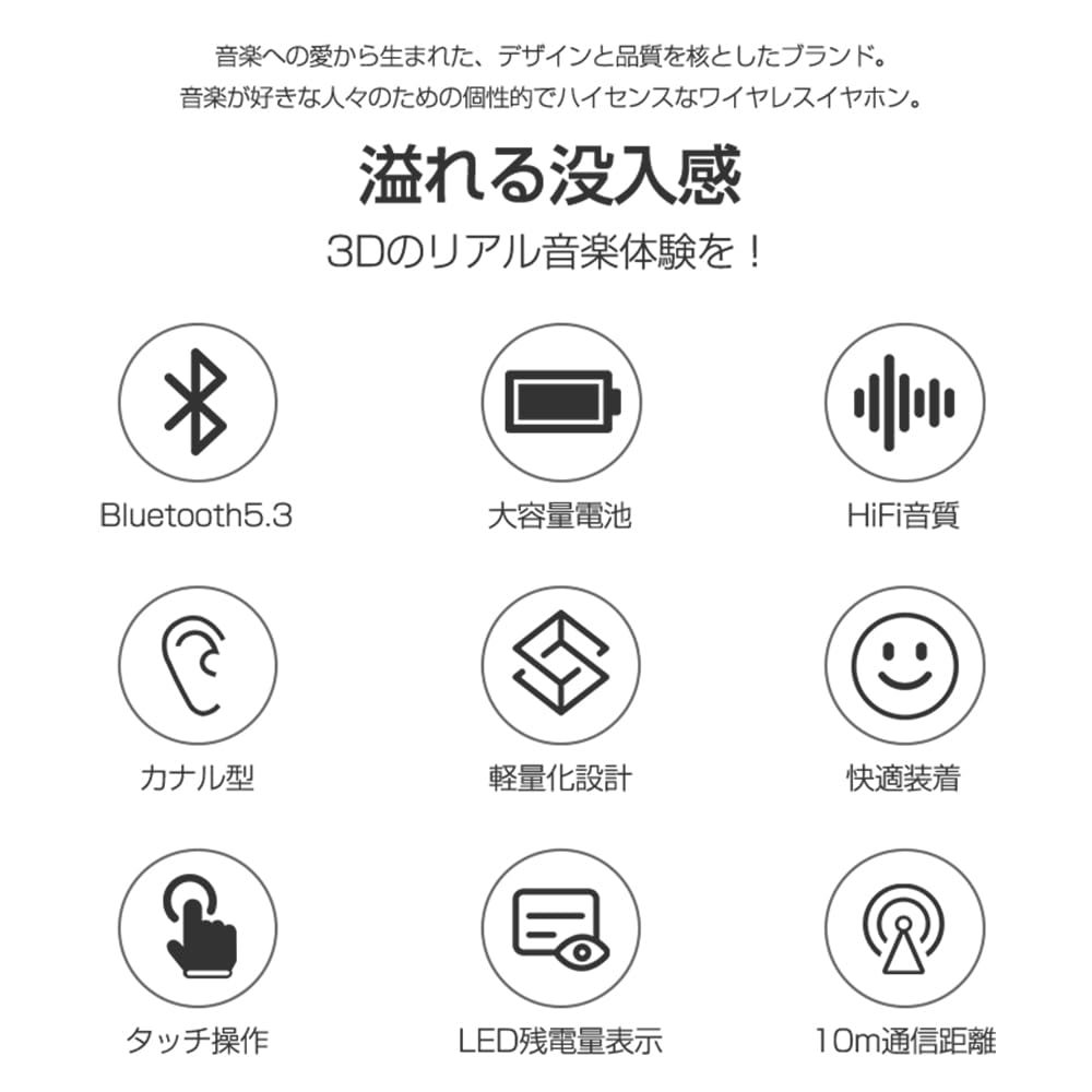 SLuB Bezdrátová Bluetooth Automatická Binaurální Oddělené Levý a Pravý Hluk Dlouhá Výdrž Baterie Úroveň Baterie Nabíjecí Pouzdro Kompatibilní se Siri se Sluchátky, 5.3,