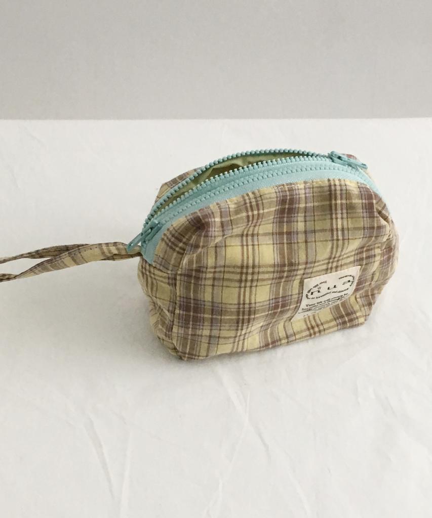 Nuaname Dual Zipper Checkered Pouch François