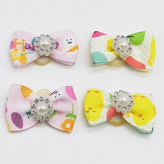 5Pcs Pet Hair Bows Cartoon Pattern Pet Grooming Accessory Elastic Pretty Dogs