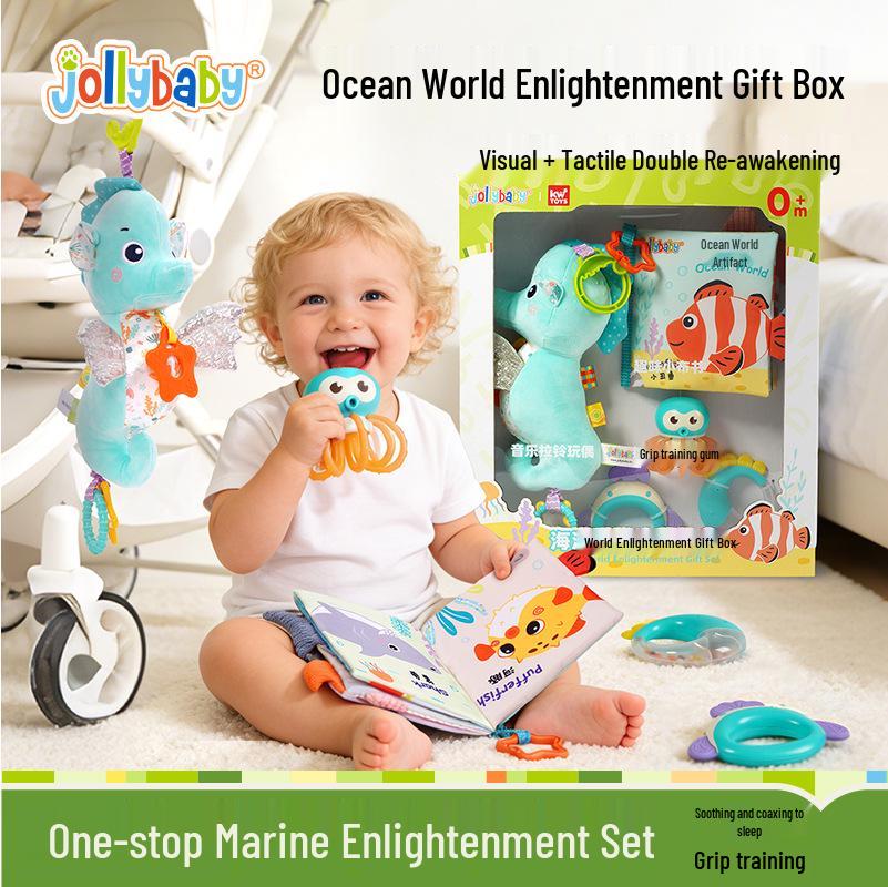 Jollybaby Marine Life Plush Toy Gift Set - Newborn Early Education & First Birthday Gift