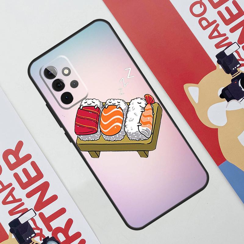 Kawaii Sushi Crowd Case For Samsung Galaxy A36 A35 A55 A06 A16 A26 A56 A53 A32 A52 A33 A13 A14 A34 A54 A17 A15