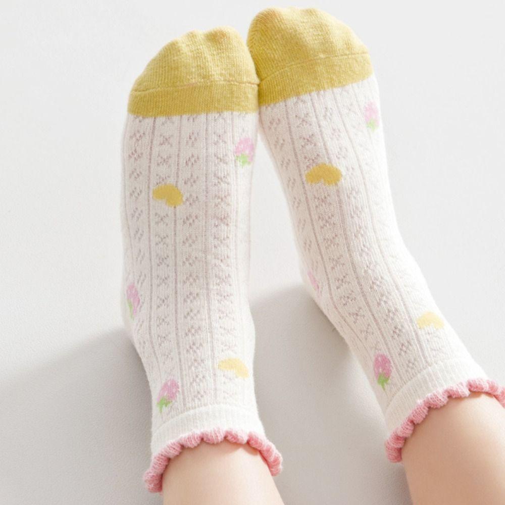 5Pairs Ruffle Baby Cotton Socks Autumn Spring Newborn Socks Toddle Short Tube Socks  Children