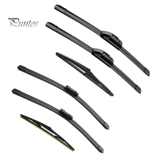Natural Rubber Wiper Blades Car 3 Piece Set for Mazda CX-5 CX-9 Pre-2017/2017+, 24"+18"+14" Easy Installation Front and Rear Windshield Wipers, Silent