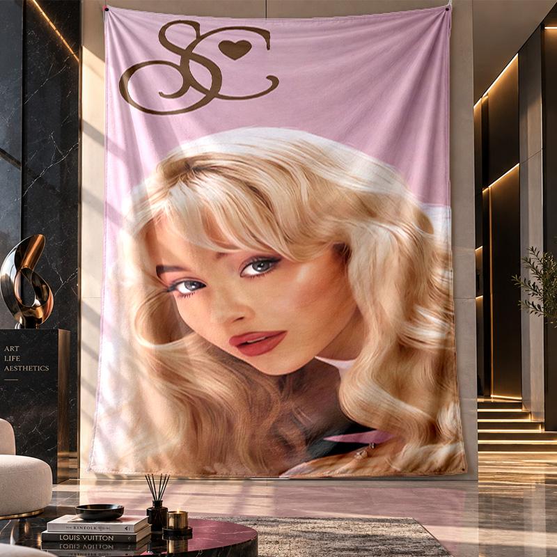 Wall Hanging Tapestry,Sabrina Carpenter Printed Fabric Backdrop For Dorm Room Party Decoration