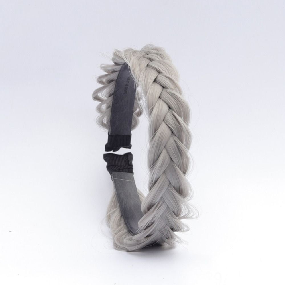 Non-slip Hairband Wig Heat Resistant Wig Twist Braid Hair Hoop Fishbone Style Braided Headband