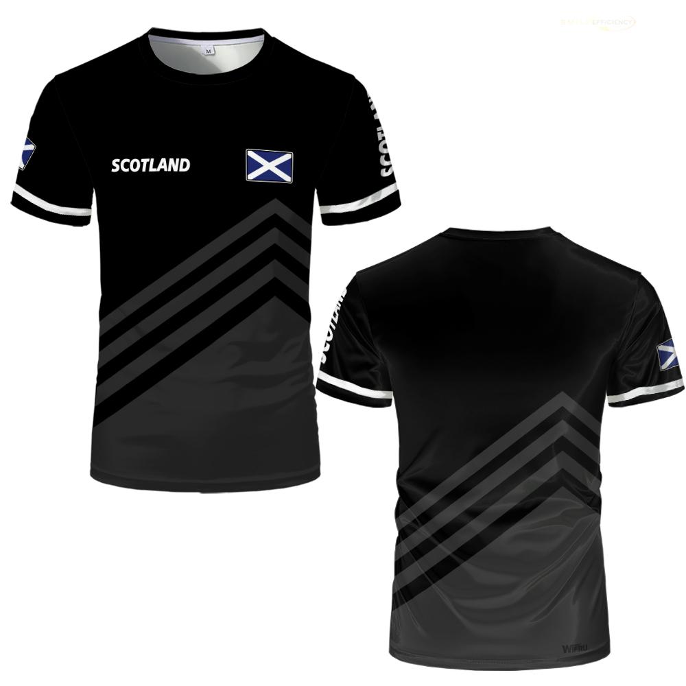 Scotland Flag Graphic Men's Jersey Fashion Gradient Print Sports Breathable Casual T-shirt Summer Unisex Running Badminton Tees