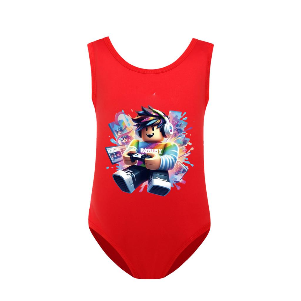5529 Kids Girls Roblox Printed One-piece Swimsuit Swimwear