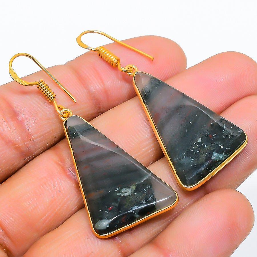 Boulder Opal Gemstone 925 Solid Sterling Silver Jewelry Earring 1.97" GK-5760