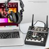 Wireless Microphone With Audio Mixer 4 Channels Karaoke Bluetooth Mic DJ For Studio TV Computer Home Party Show Church Wedding