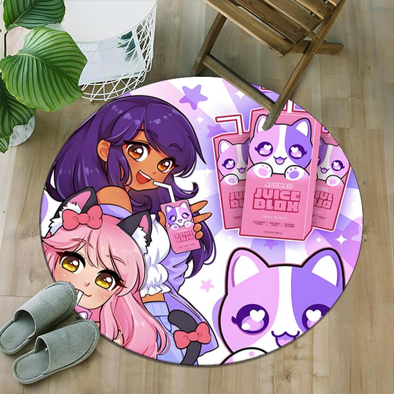 1pc Anime A-AphmauS Print Round Carpet Chair Round Carpet Suitable for Bedroom Living Room Home Decorative Carpet