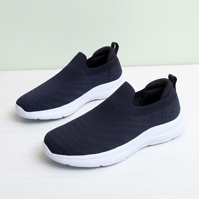 

Новая повседневная модная женская обувь, дышащая, из мушиной ткани, на плоской подошве, одинарная обувь, обувь для путешествий, женская спортивная обувь для улицы 43 синий