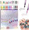 Nailart-Stifte, Set mit 12 Farben 0,5 mm Nailart-Marker, schnelltrocknende Gel-Nagellack-Marker, 3D-Lackstifte zum Graffiti, Punktieren, Linieren und Malen
