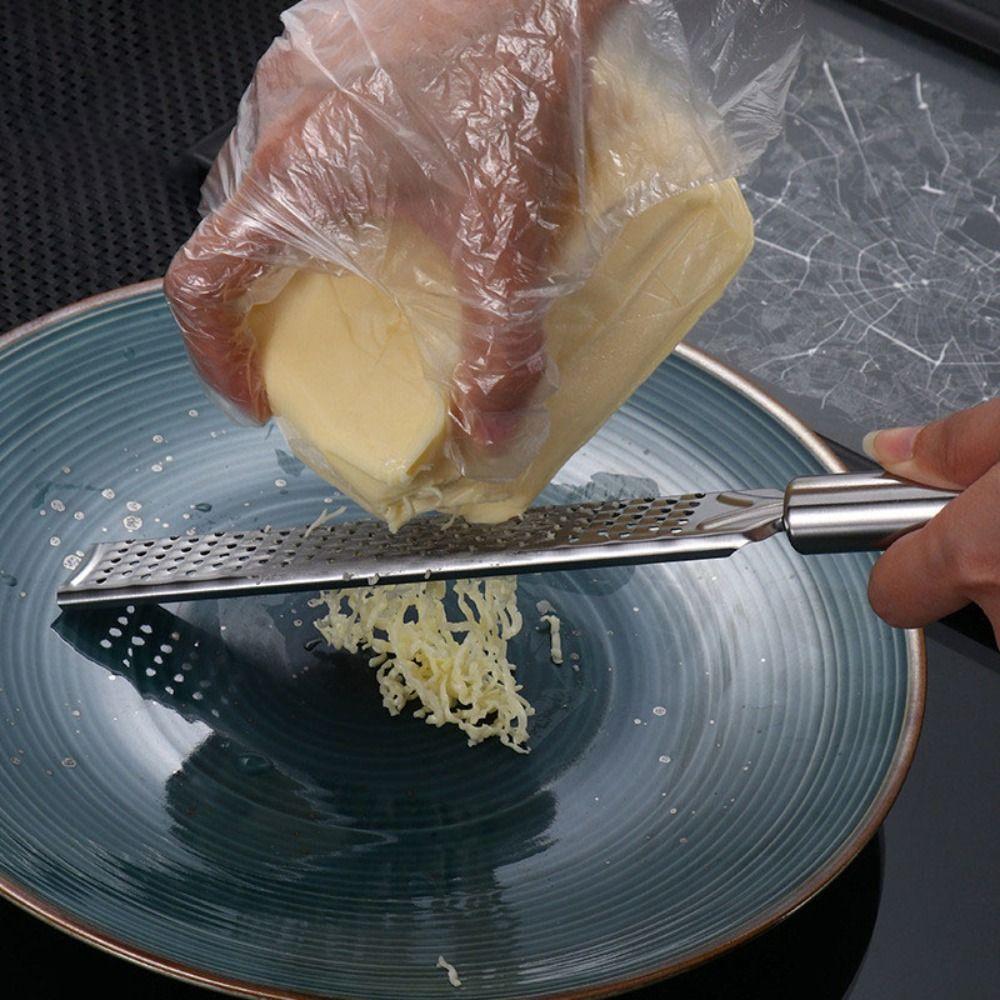 Multifunction Stainless Steel Cheese Grater Long Handle Cheese Baking Chocolate Grater Durable Kitchen Gadget Lemon Peel Grater