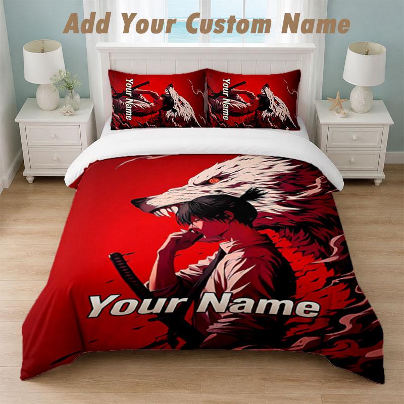 Bedding Set 1 Duvet Cover 2 Pillowcases Chainsaw Man Print Soft Bed Linen Bedroom Decor