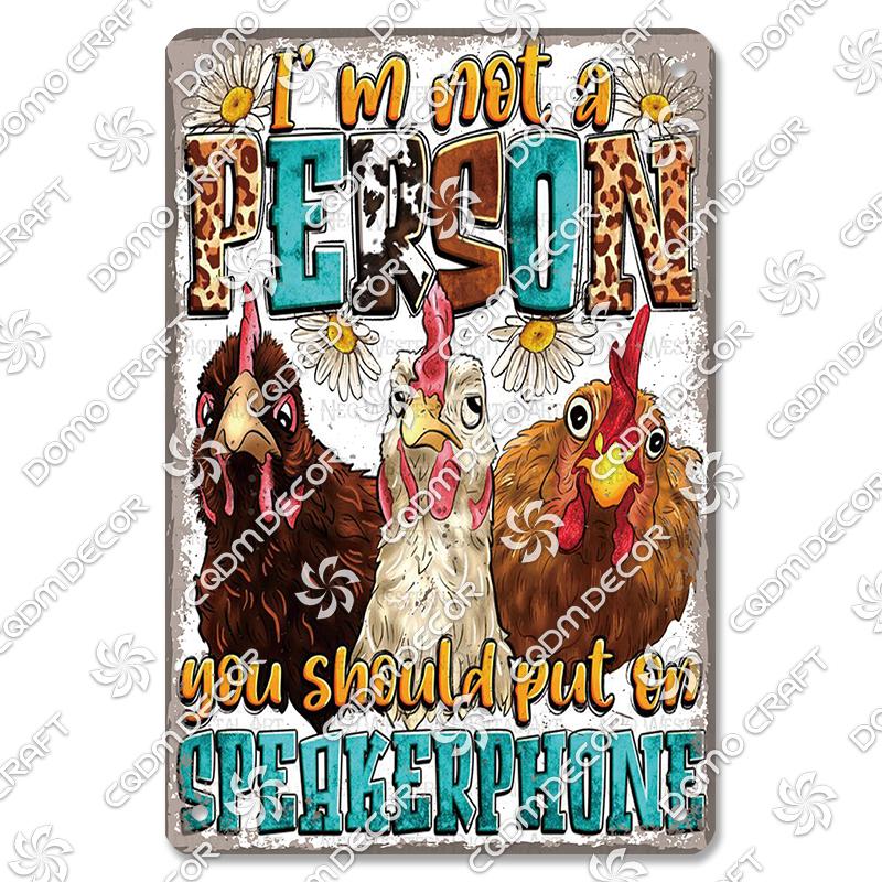 Retro Chicken Poster Metal Tin Signs Rooster Hen Eggs Metal Plate Vintage Wall Decor Club Farm Chicken Coop