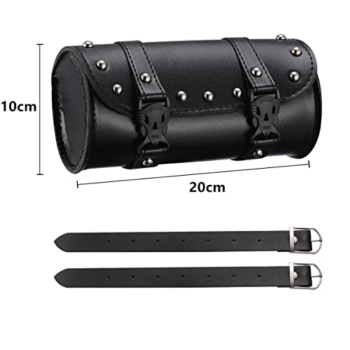 LIKENNY Cyklistická mini brašna na nářadí s cvočky PU kůže Úložná taška na malé předměty Cyklistická taška na kolo Přední taška na řídítka Snadná instalace Univerzální Wat