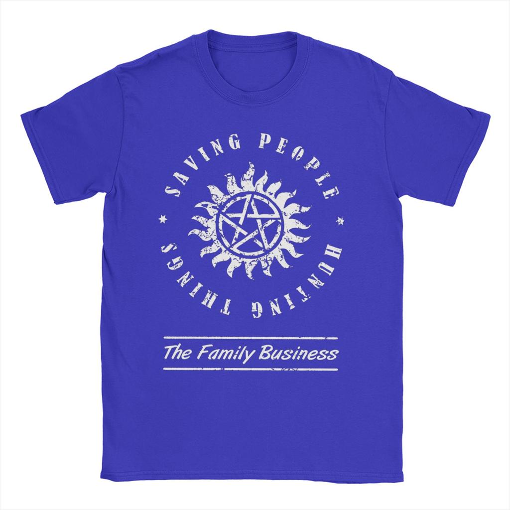 Men's T-Shirts Supernatural Casual Pure Cotton Tees Short Sleeve  Family Business Quote  T Shirt O Neck Clothes Birthday Present