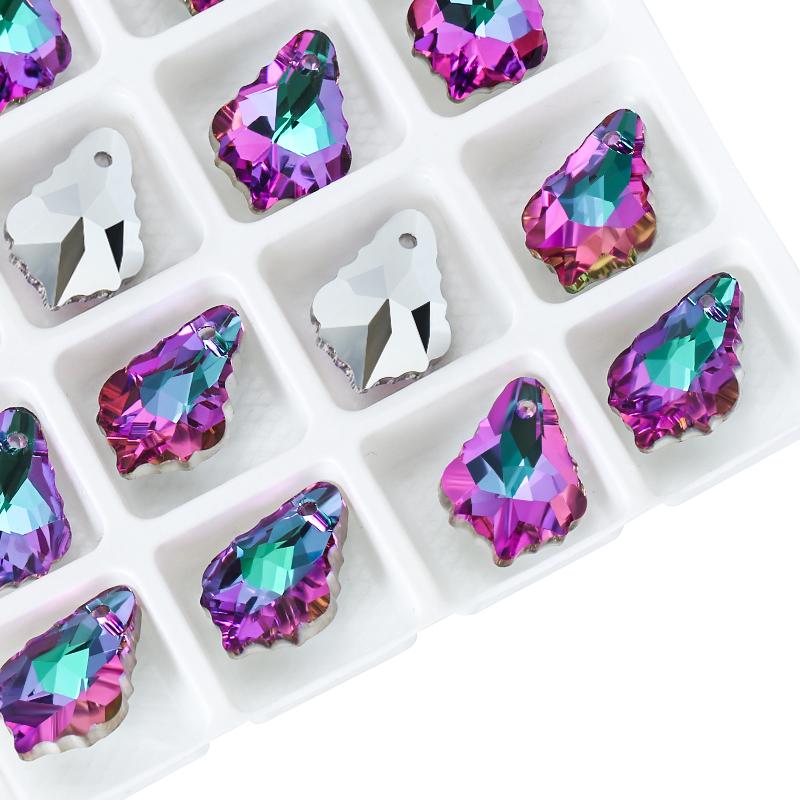 12Pcs Austria Crystal Pendant Loose Rhinestone Beads Charms Glass Jewelry Gems Stones for DIY Necklace Jewelry Making 11Styles