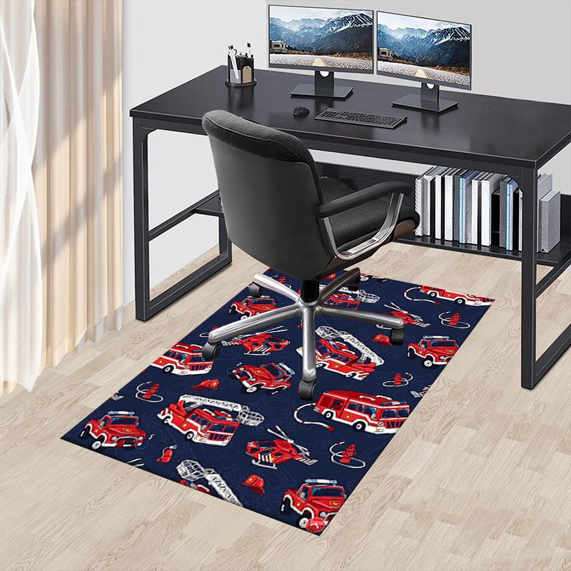1PC firetruck firehelicopter Extra Large Non Slip Floor carpet, Office, family, bedroom, Studio Large Area Rug Indoor Rugs, Vibrant Colors
