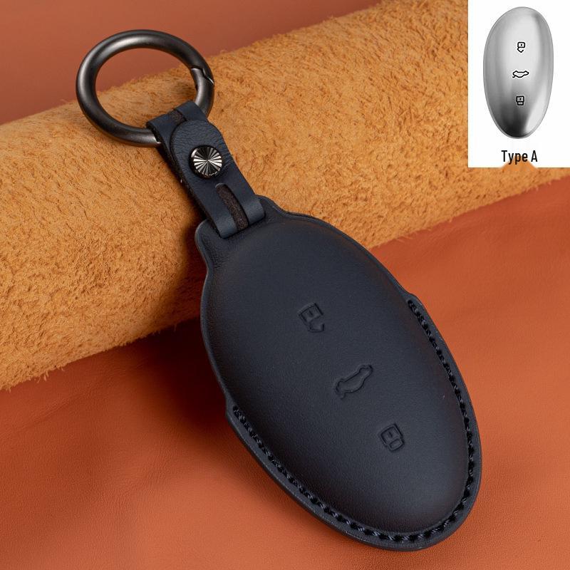 

Feifan R7 2022/23 Genuine Leather Car Key Cover - High-End Cowhide Shell синій