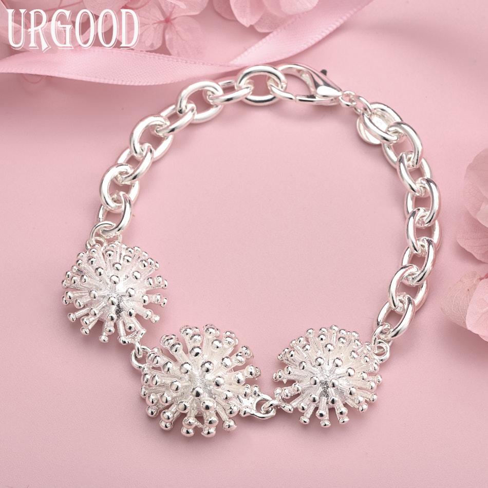 

925 Sterling Silver Fireworks Bracelet Fashion Gift Wedding Jewelry 20cm