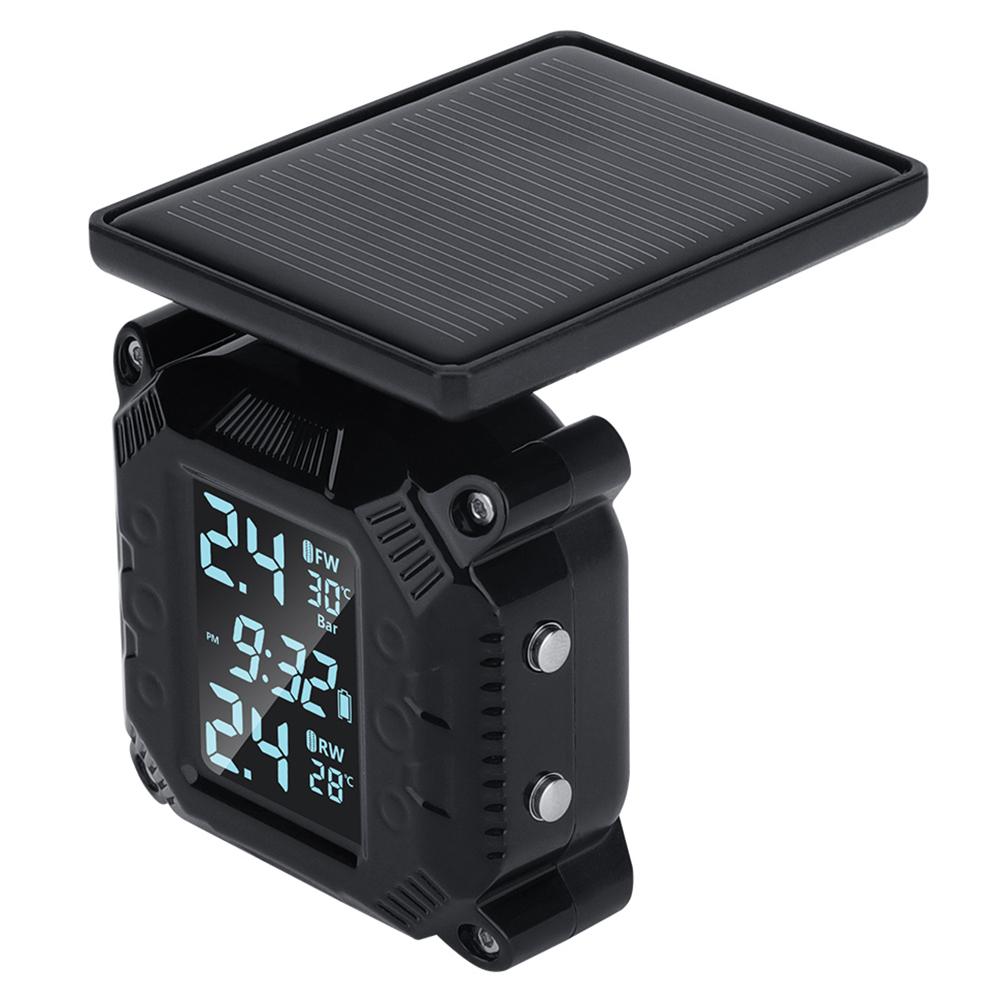 Solar Motorcycle Tire Pressure Sensor LCD Display Tyre Pressure External Sensor IP67 Waterproof TPMS Tire Pressure Alarm Monitor