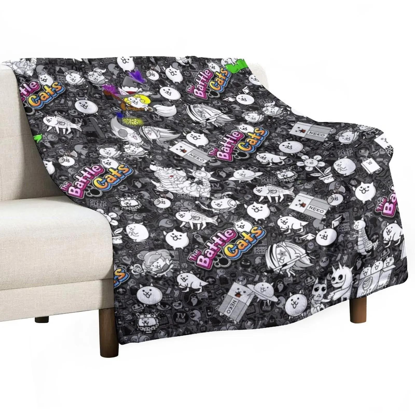 Exquisite Fashion Items Unisex White Battle Cats Throw Blanket Sofa Quilt For Sofa Blanket Fluffy