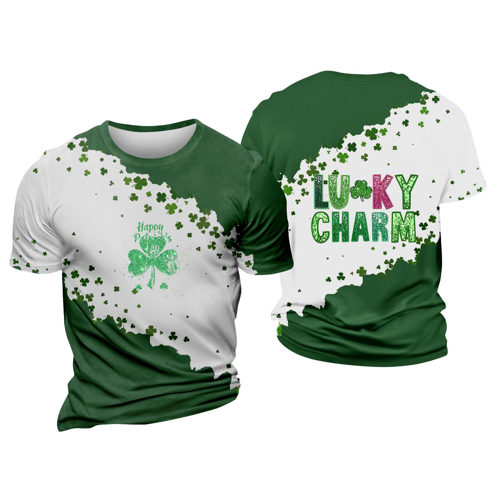 

улица. Принт ко Дню Патрика - мужская повседневная футболка с круглым вырезом и короткими рукавами XXXL