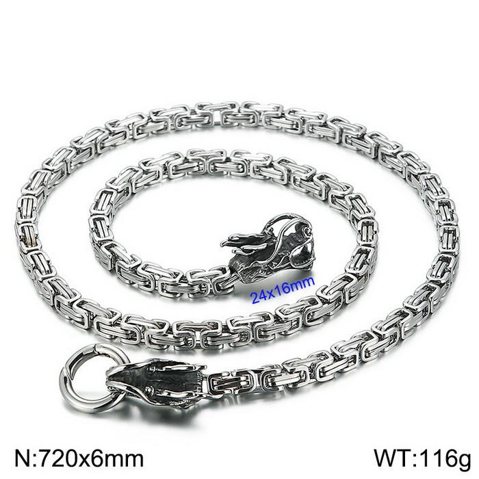 Luxury Gold Color 316L Stainless Steel Chinese Dragon LONG Necklace for Men 6mm Width 72cm Long Fashionable Jewelry Accessory
