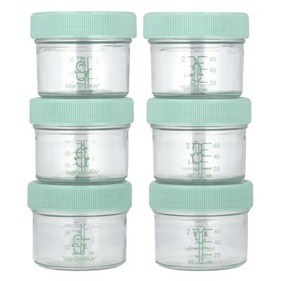 Glass Baby Food Storage Containers, 6 Pack, 4 Oz Each