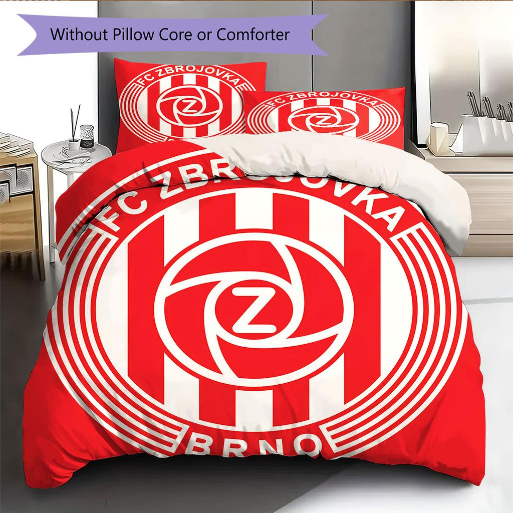 FC Zbrojovka Brno Bedding Quilt Set Quilt Cover Pillowcase Home Decoration Birthday Gift (1 * Duvet Cover + 2 * Pillowcase, Without Core)