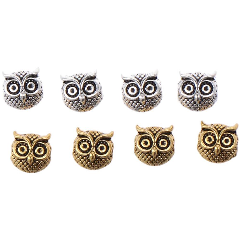 Gold, Silber Eule Lose Charm Perlen Legierung Spacer Perlen Legierung Charm Schmuckzubehör
