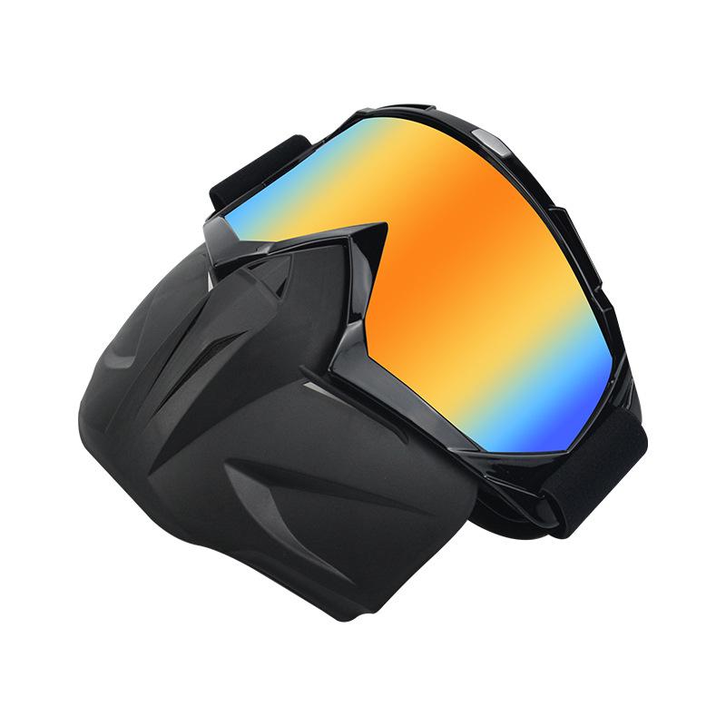 Motorrad-Vollrahmen bunte Schutzbrille, schwarzes Offroad-Outdoor-Sportmodell, Unisex-Schutzbrille mit Gesichtsschutz