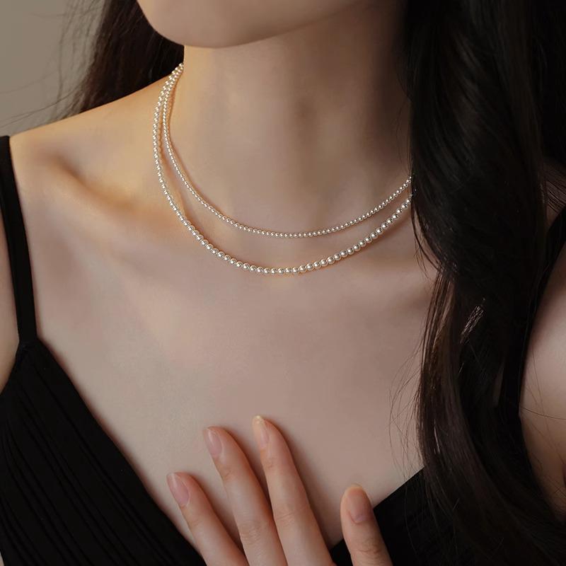 2025 Damen Luxus Reisperlen Mehrreihige Choker Halskette