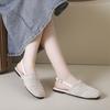 Bohemian linen woven breathable empty bag head half slippers women's 2025 new flat-bottomed sandals