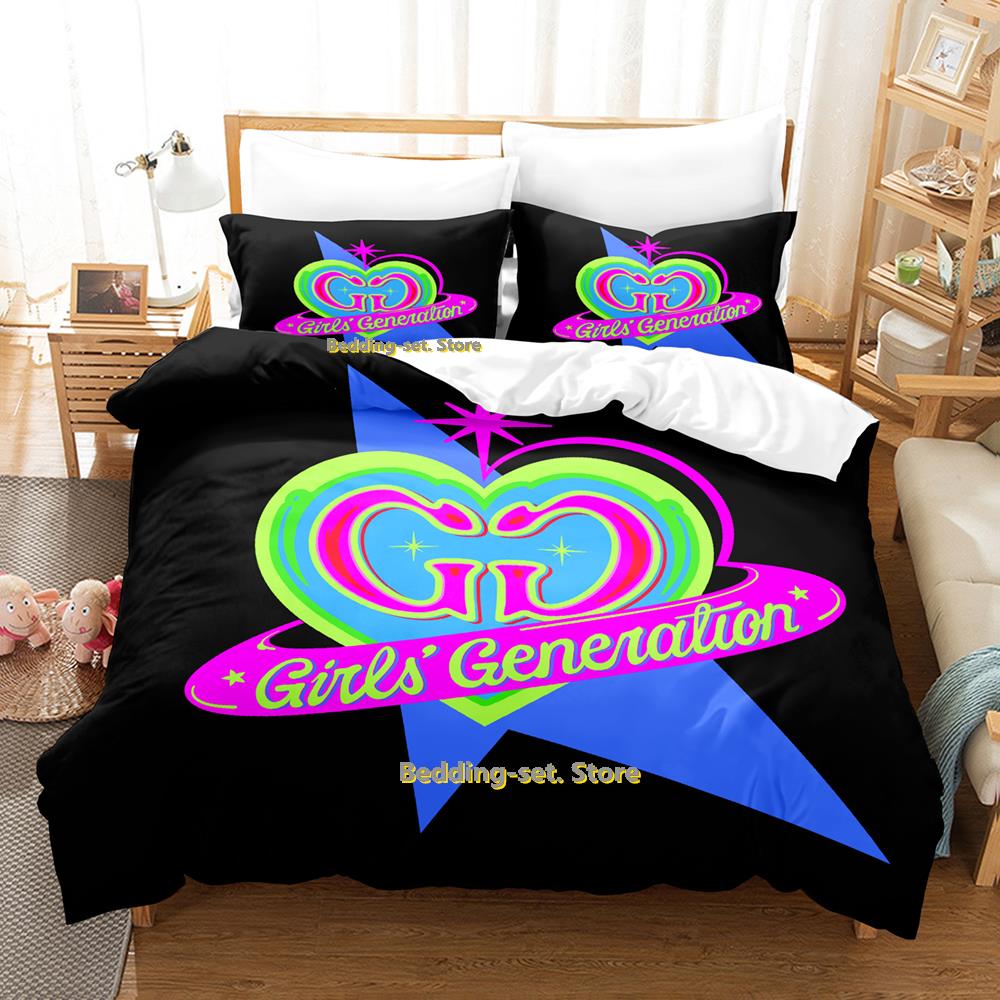 Comforter Kpop Girls Generation Bedding Set Single Twin Full Queen King Size Bed Set Adult Kid Bedroom Three-Piece Suits Kawaii Girls