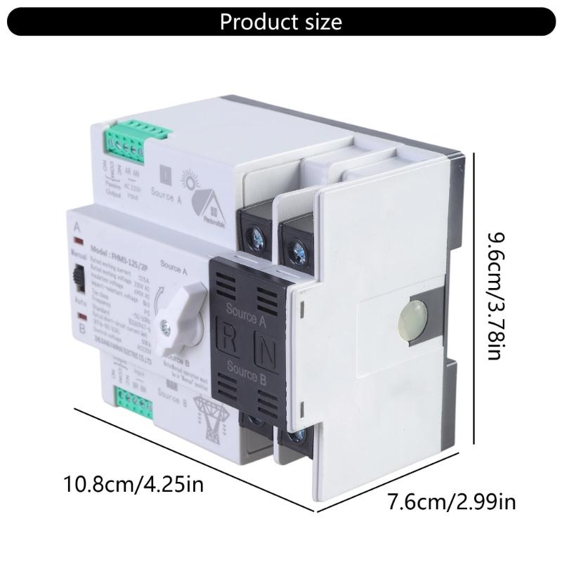 Double Power Automatic Transfer Switches Not Stop 2P 100A Rate Current Double Source Auto Switches for Home Electrical