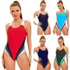Jednodílné Dámské Plavky Plavky Plavky Patchwork Dámské Plážové Oblečení Body Bez zad Velké Sporty
