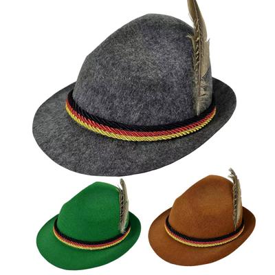 Cylindr Oktoberfest Fedora Retro Unisex kšiltovka v bavorském stylu s péřovým a provazovým dekorem Prázdninové tématické večírky 20. let 20. století Cosplay Události Klobouk