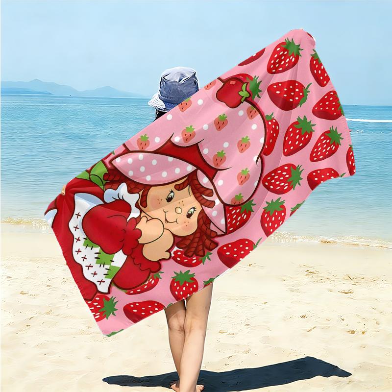 1Pc Strawberry Shortcake Fantasy Beach Towel Microfiber Beach Towel Thin Absorbent For Beach Swimming Yoga Bath Sports 0917251