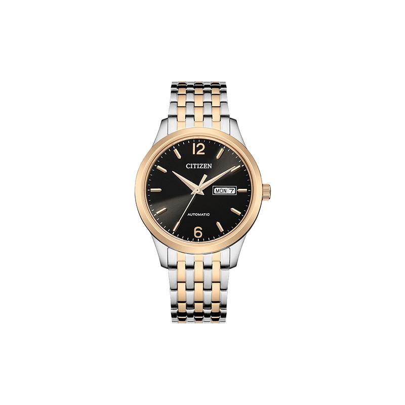 

CITIZEN dual calendar Automatic Steel Strap men s watch black dial NH7504-52E чорний