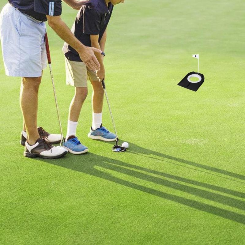 9Pcs Golf Putting Mat Indoor Practice Putting Cup Hole Practice Aids Golf Putting Mat Golf Practice Putting Cup & Flags