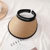WEZHO Summer Wide Brim Straw Sun Visor Hat