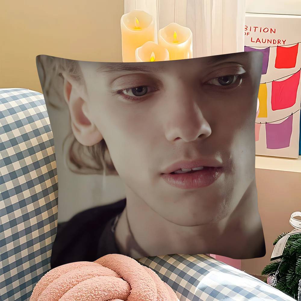 pc Actor JJamie Campbell Bower Pillow Case Fashion Square Pillowcase Bedroom Sofa Room Ins Decoration Leisure